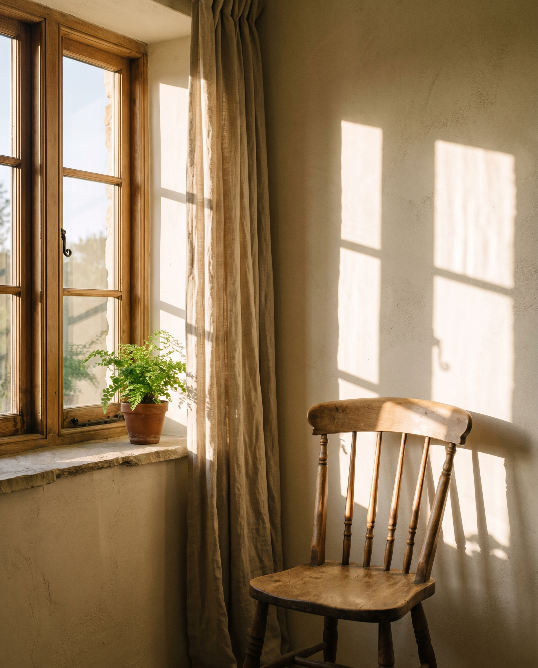Warm afternoon sunlight in a quiet interior